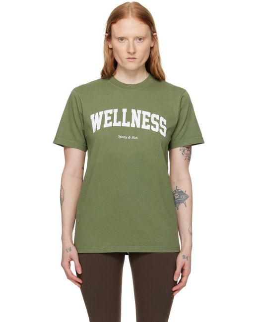 Sporty & Rich Green 'wellness' Ivy T-shirt
