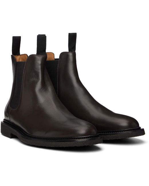 Common Projects Black Leather Chelsea Boots for men