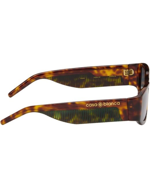 メンズ Casablanca ブラウン スクエアサングラス Black