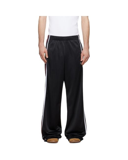 Martine Rose Black Burgundy Wide Leg Track Pants for men