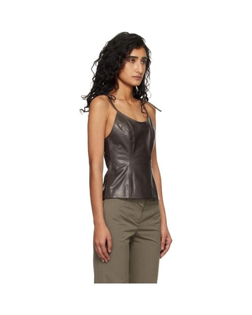 Our Legacy Black String Leather Tank Top