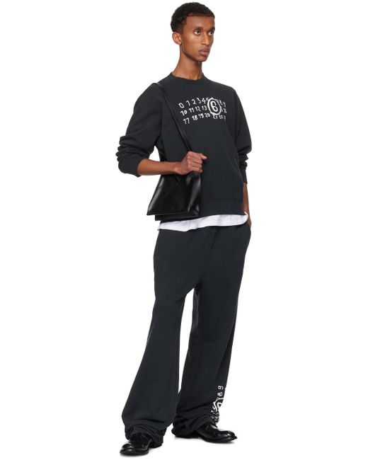【MM6 MaisonMargiela】BLACK サイドプリント スウェットパンツ MM6 MaisonMargiela】BLACK サイドプリント スウェットパンツ