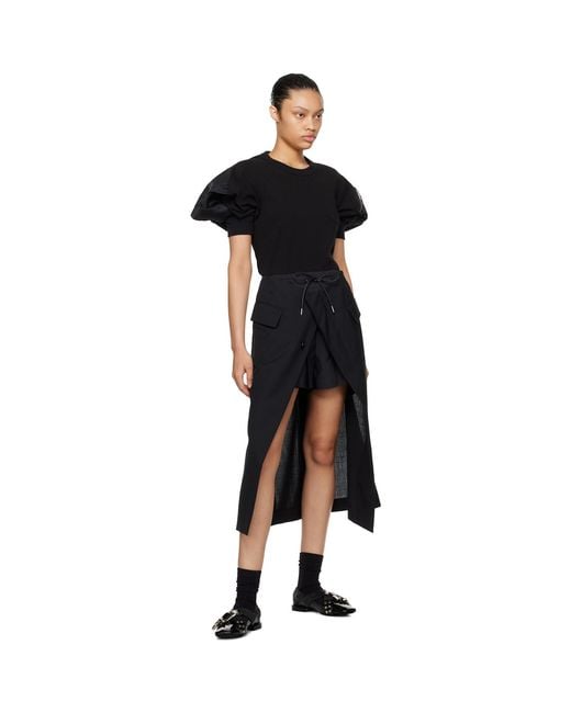 Toga Black Buckle Ballerina Flats