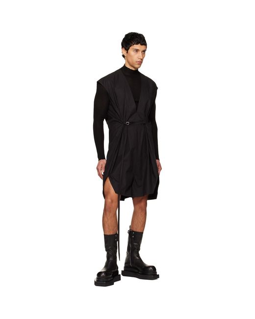 Rick Owens Black Temple Sl Short Jumpsuit for men