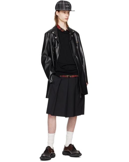 Undercover Black Pleated Skirt for men