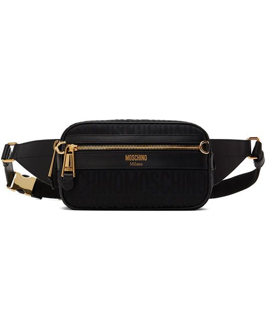 Moschino Black Logo Belt Bag for men