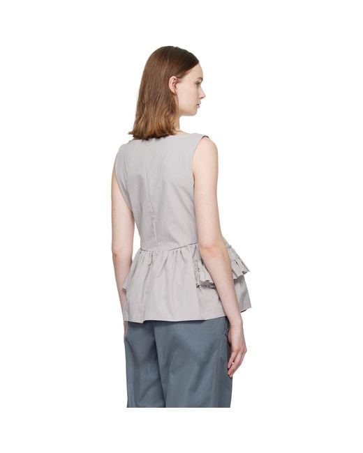 Dries Van Noten Black Ruffled Top