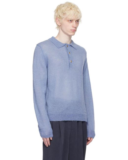 LE17SEPTEMBRE Blue Oversized Polo for men