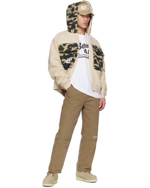 A Bathing Ape Natural Paneled Trousers for men