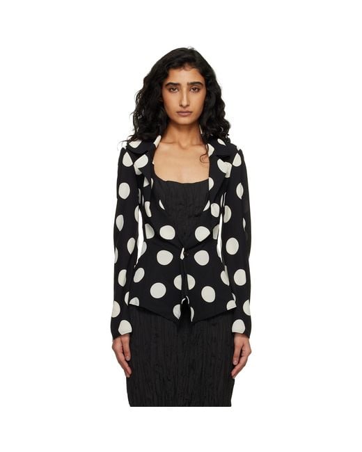 Junya Watanabe Black Off- Printed Georgette Blazer