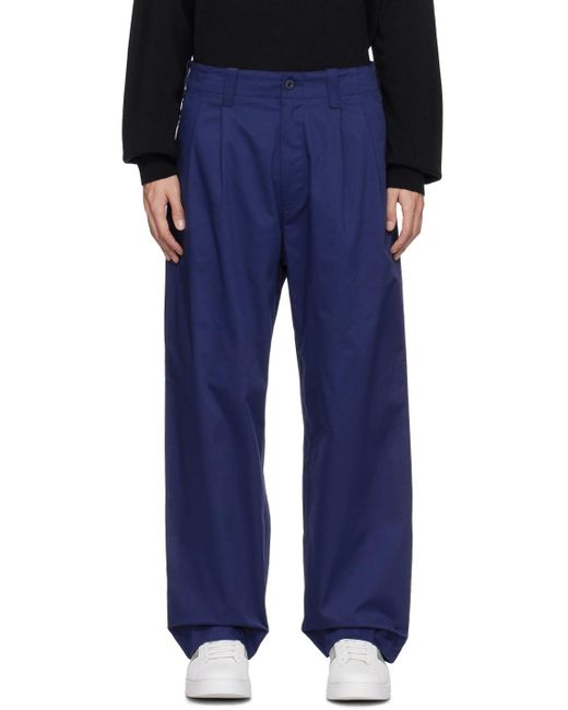Emporio Armani Blue Pleated Trousers for men