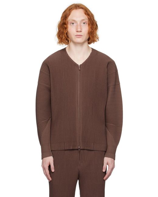 Homme Plissé Issey Miyake Homme Plissé Issey Miyake Brown Monthly Color  September Cardigan for Men | Lyst