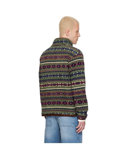 Polo Ralph Lauren Black Patterned Fleece Sweater for men