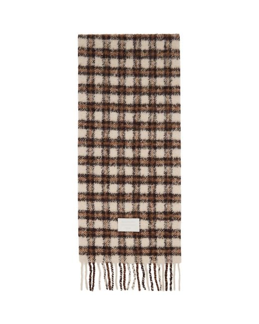 Acne Multicolor Checked Logo Scarf
