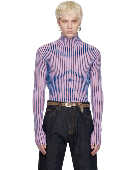 Jean Paul Gaultier Pink Striped Sweater in Purple for Men | Lyst