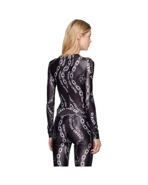 Versace Jeans Couture Black Chain Couture Bodysuit