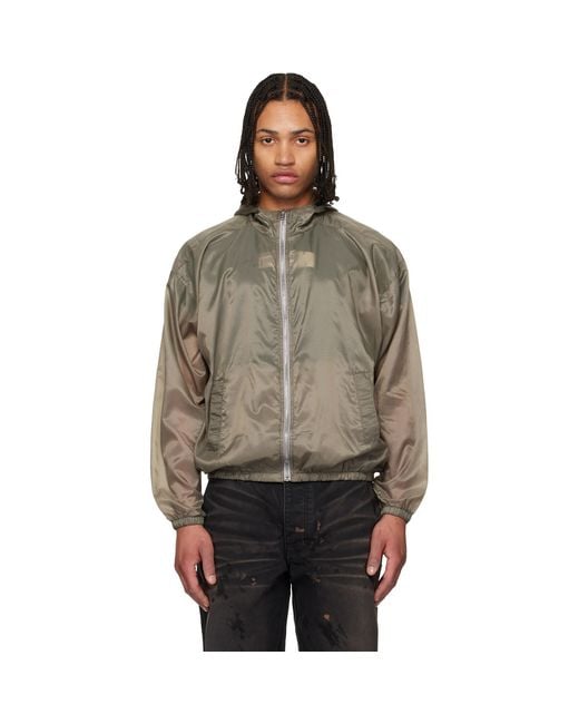 ALEXANDER DIGENOVA Brown Khaki Taped Seam Rain Jacket for men