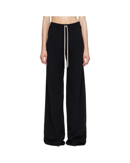 Rick Owens Black Tower Drawstring Bias Trousers