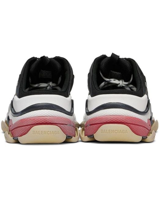 triple s balenciaga black red