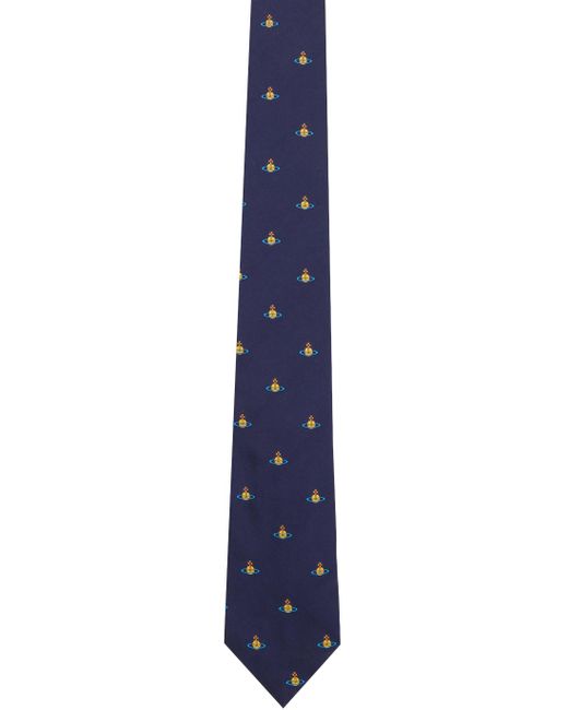 Cravate bleu marine à orbes Vivienne Westwood en coloris Black