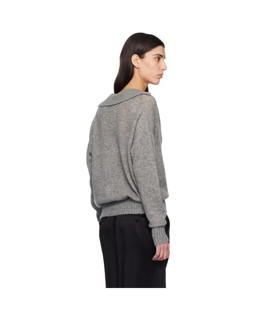 Tom Ford Black Ultrasoft Cashmere Silk Oversized Open Polo