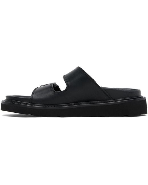 KENZO Black Paris ' Matto' Leather Sandals for men