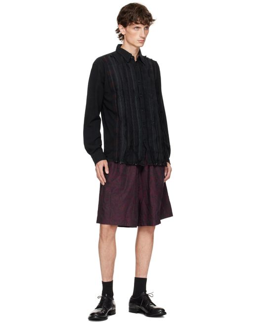 Needles Black Rebuild Ribbon Shirt for men