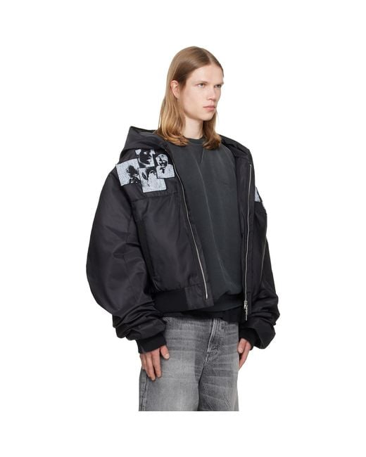 RIVINGTON roi Rebis Black Mentalists Bomber Jacket for men