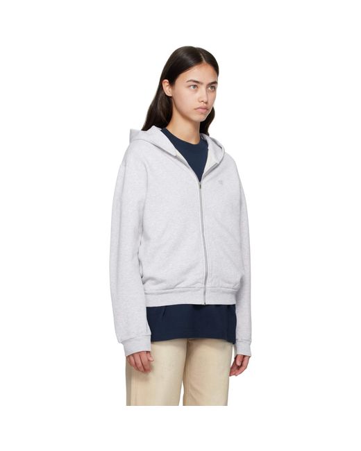 Acne White Zipper Hoodie