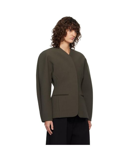 Jacquemus Black Khaki 'The Ovalo' Blazer