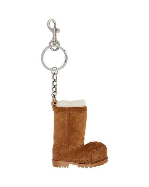 Balenciaga Brown Mini Alaska Boot Keychain for men