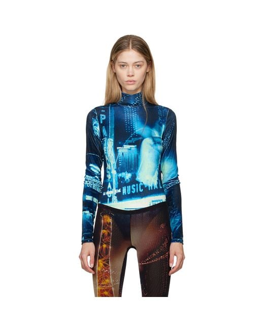 Jean Paul Gaultier Blue 'The Velvet Pigalle' Bodysuit