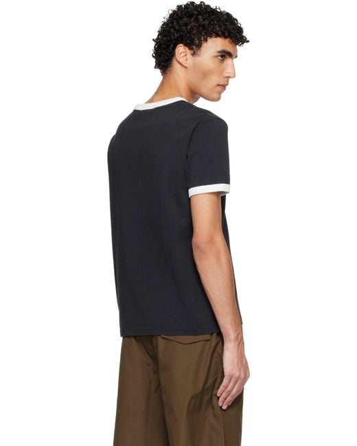 A.P.C. Black Contrast Trim T-Shirt for men
