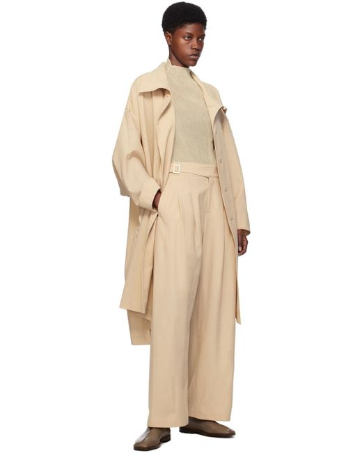 Issey Miyake Natural Beige Ease Trousers