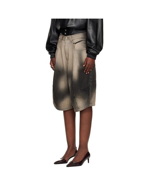 Lu'u Dan Black Puffa Denim Shorts