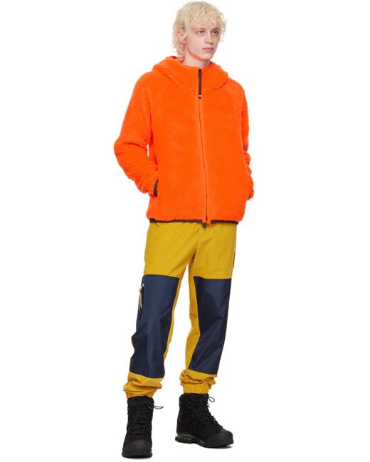 3 MONCLER GRENOBLE Orange Zip-up Hoodie for men