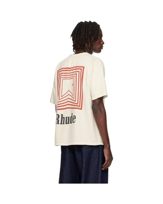Rhude Black Off- Chevron Logo Repeat T-Shirt for men