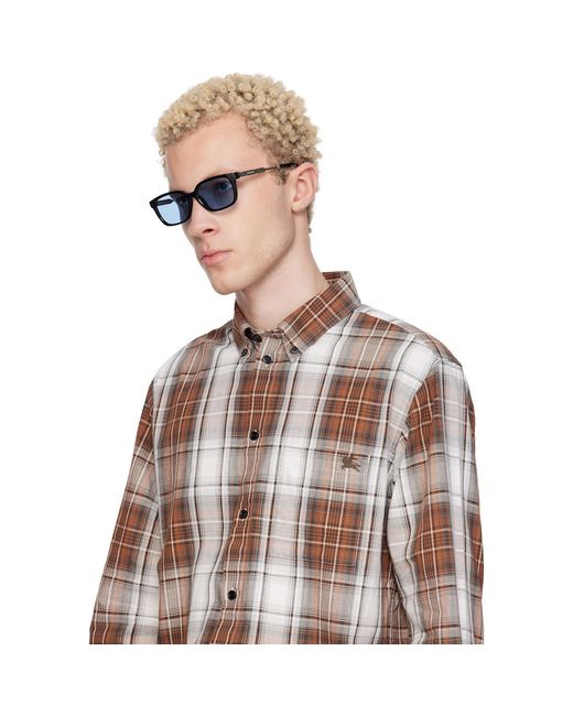 Burberry Black Rectangular Sunglasses for men