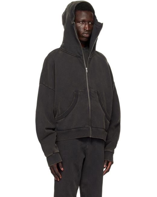 トップス Entire Studios Full Zip Washed Black ENTIRE STUDIOS FULL ZIP 