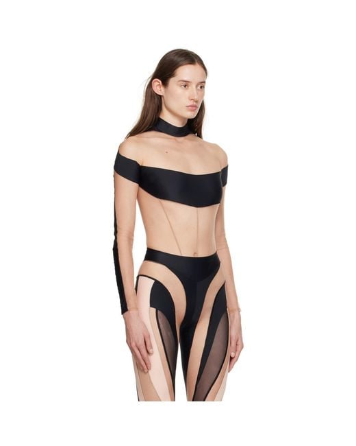 Mugler Black Illusion Bodysuit