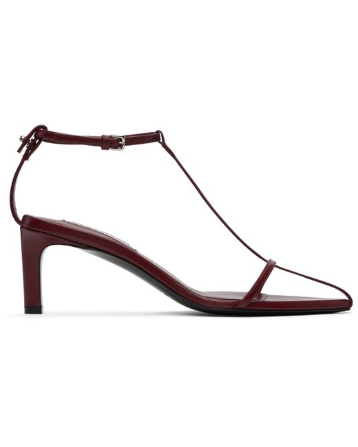 Jil Sander バーガンディ High ヒールサンダル Black