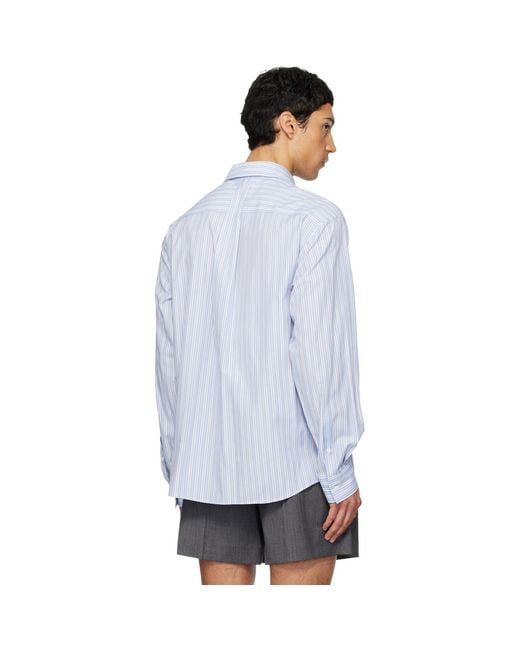 we11done White Striped Basic Shirt for men