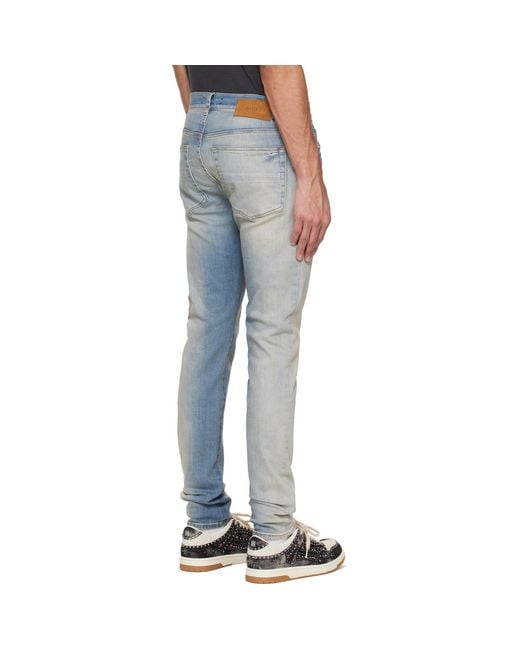 Amiri Blue Ma Quad Applique Skinny Jeans for men