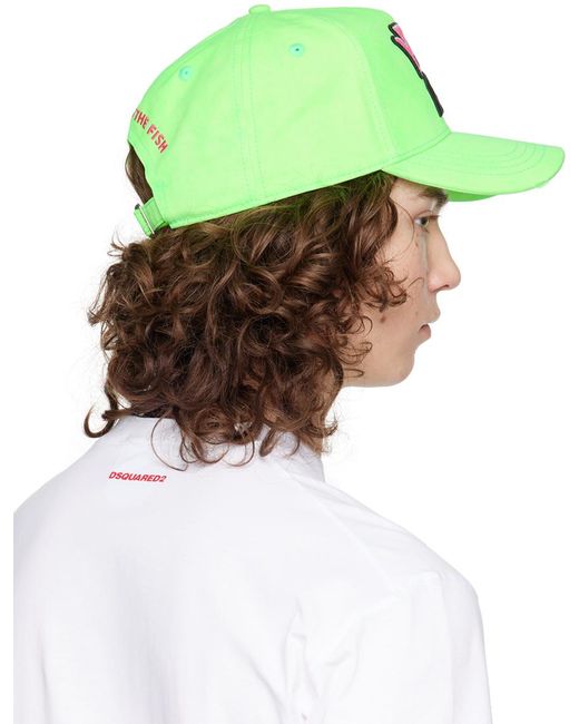DSquared² Green Embroidered Cap for men