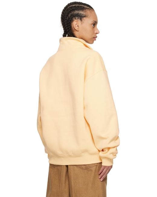 Jacquemus Natural 'The Gros Grain Zipped-Rollneck' Sweatshirt