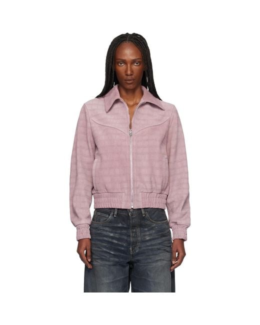 Amiri Red Western Croc Suede Jacket