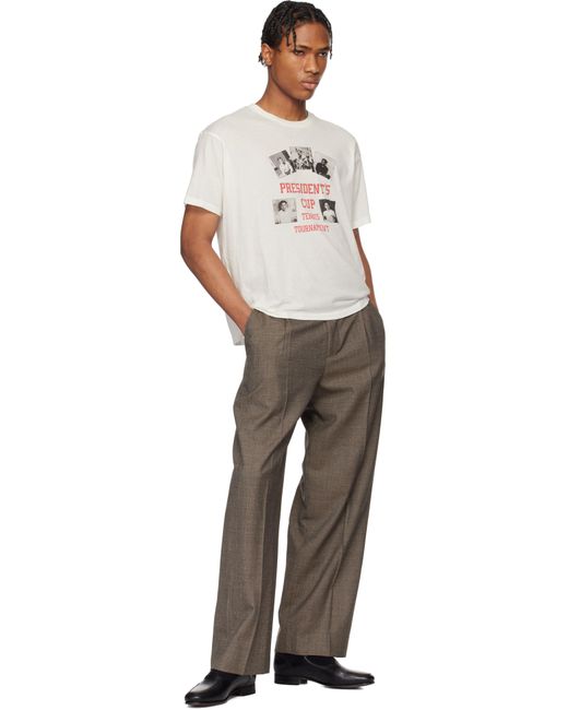 メンズ Bode ホワイト 'President's Cup' Tシャツ Natural