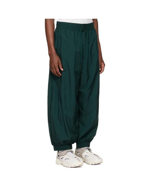 Y-3 Green Raw Edge 3 Stripes Nylon Shell Track Pants for men