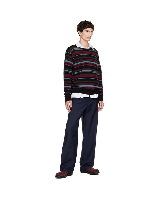 Dries Van Noten Black Striped Sweater for men