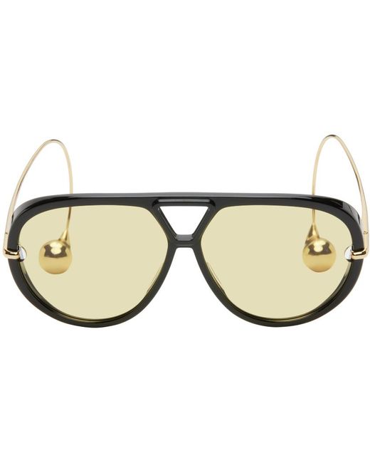Bottega Veneta Drop アビエイターサングラス Black